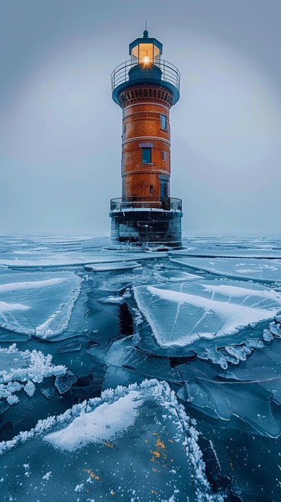 Free Frozen Lighthouse Scene Image - Lighthouse, Winter, Ice | Download ...
