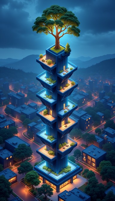 Free Vertical Tech Eden Image - Futuristic, Isometric, Digital ...