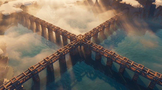 Free Pixelated Bridge Dawn Image - Pixelated, Bridge, Geometric ...