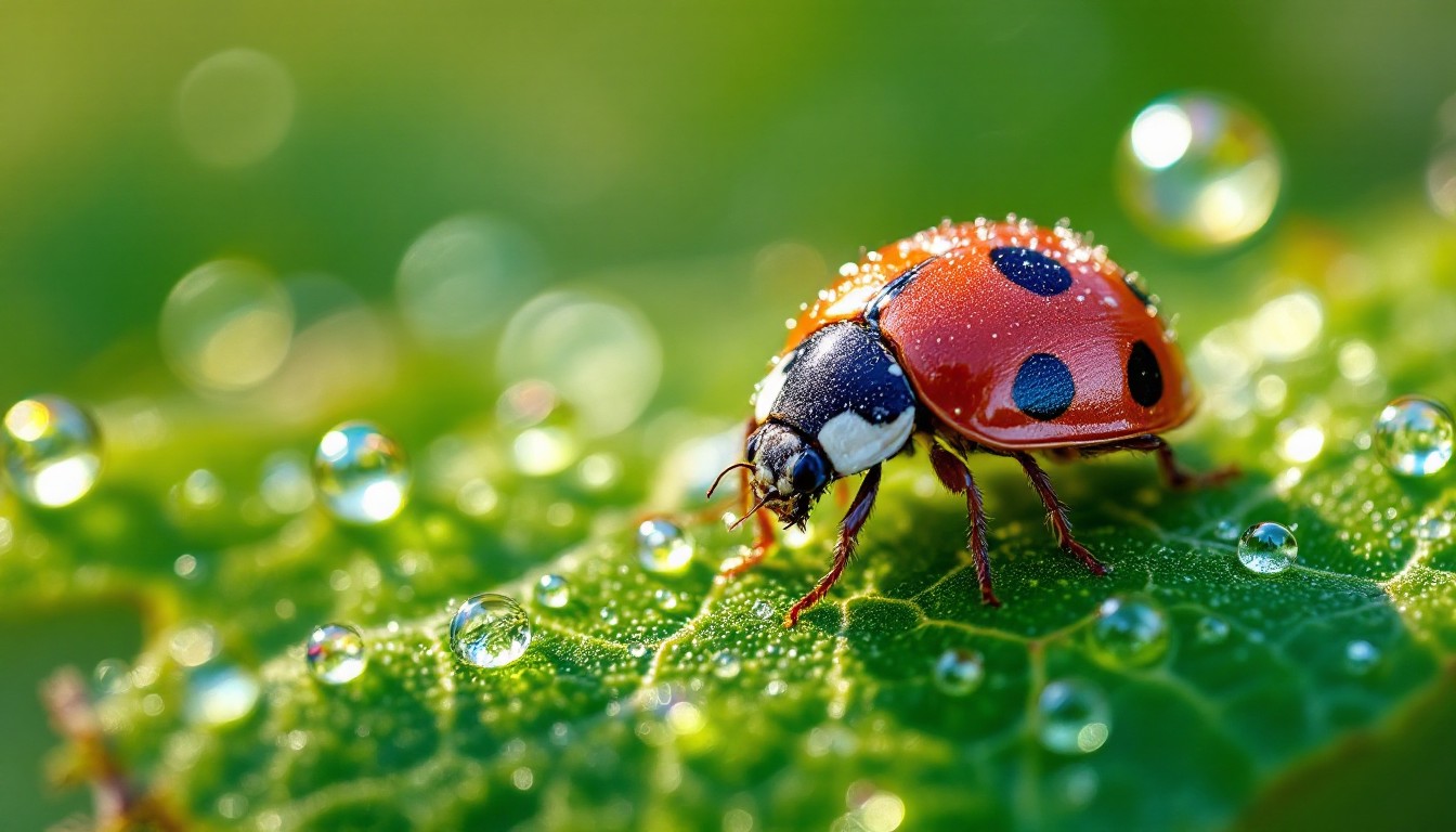 Free Dewy Ladybug Morning Photo - Ladybug, Dewdrops, Macro | Download ...
