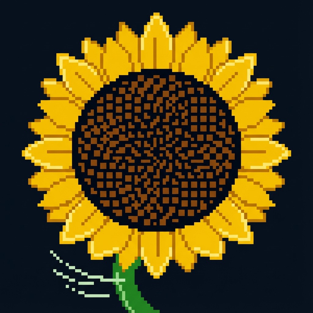 Free Pixel Sunflower Art Photo - Sunflower, Pixel, Art | Download at ...