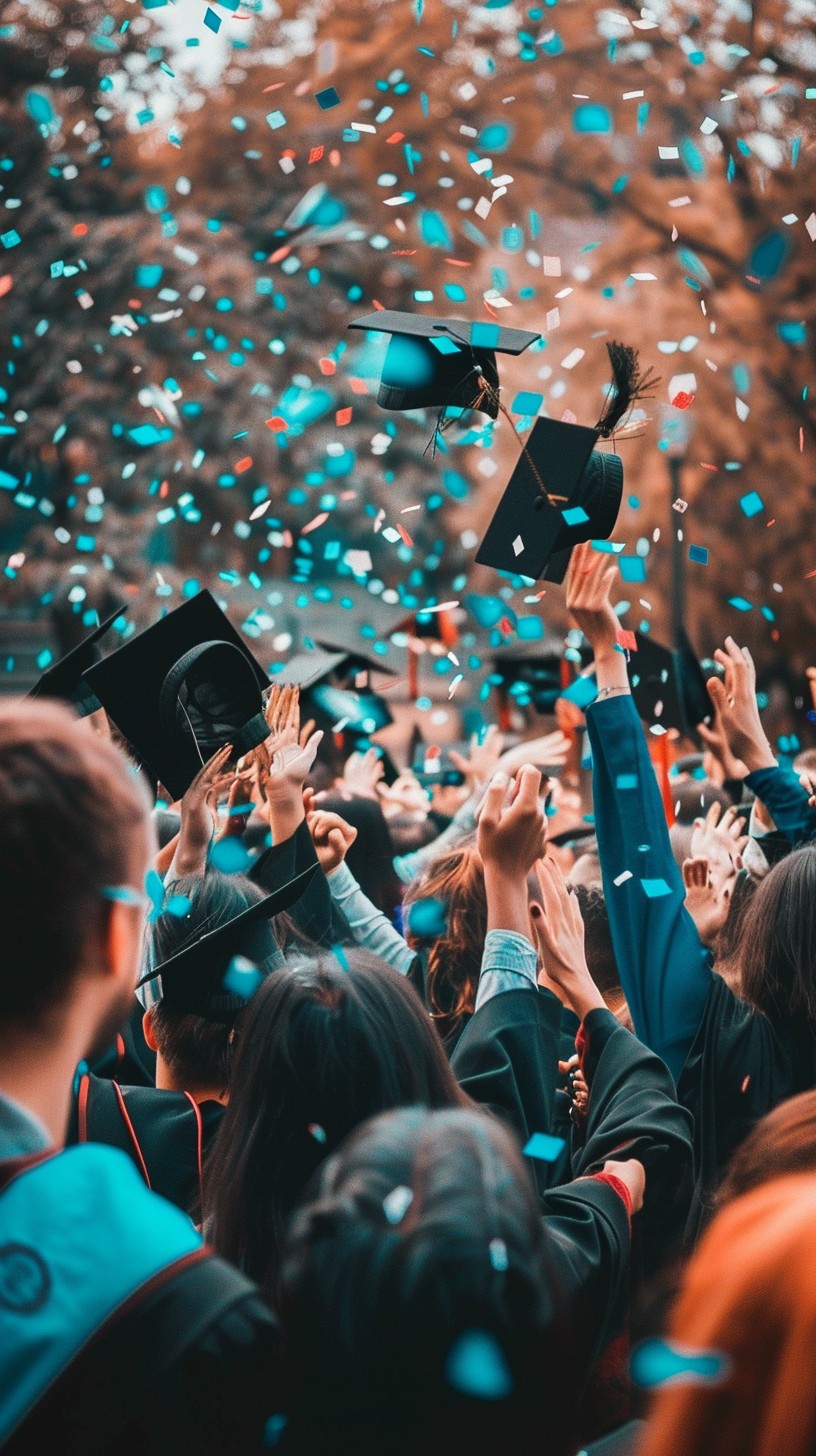 Graduating Moment Free Graduation Joyous Moment Image - Graduation, Celebration, Confetti ...