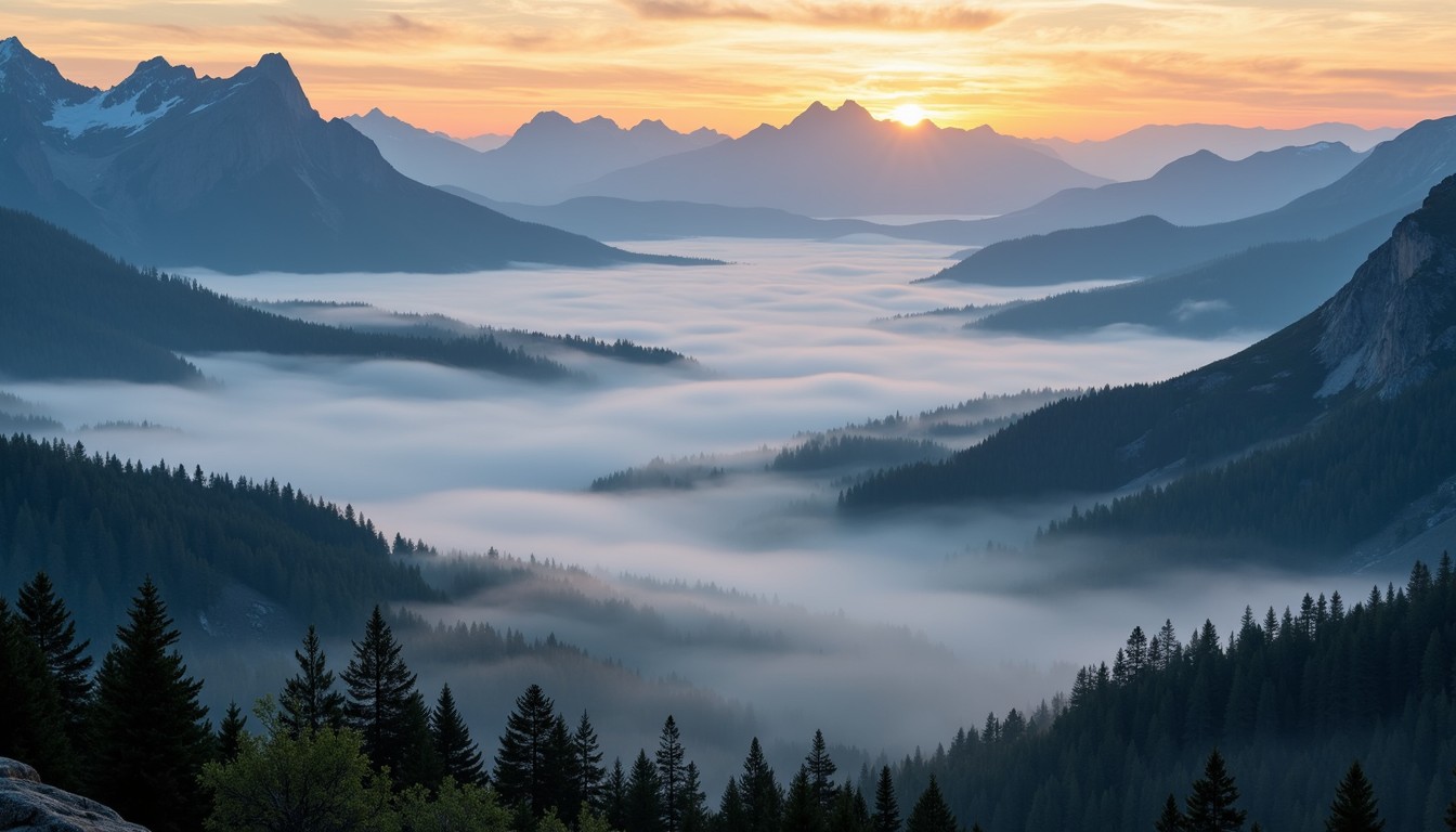 Free Misty mountain dawn Image - Mountains, Fog, Sunrise | Download at ...
