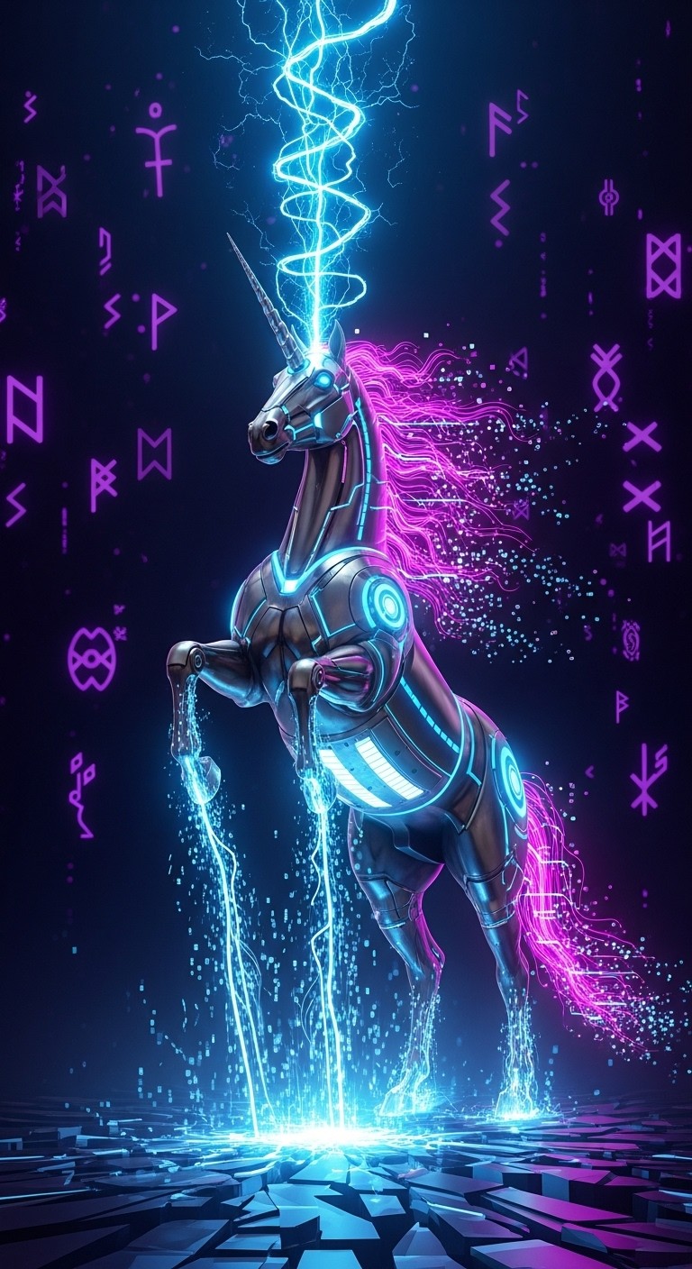Free Digital Unicorn Genesis Image - Unicorn, Cybernetic, Digital ...