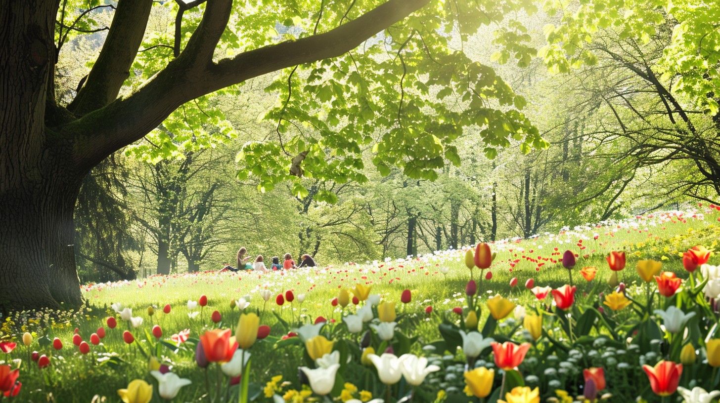 Springtime Park Picture Free Springtime Blooming Park Image - Spring, Tulips, Park | Download ...