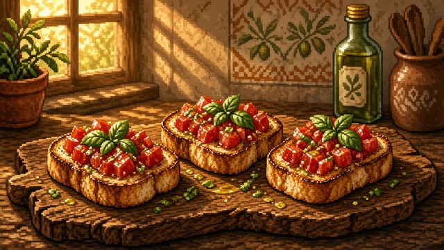 Download Pixel Art Bruschetta Image - Bruschetta, Pixelart, Tomato ...