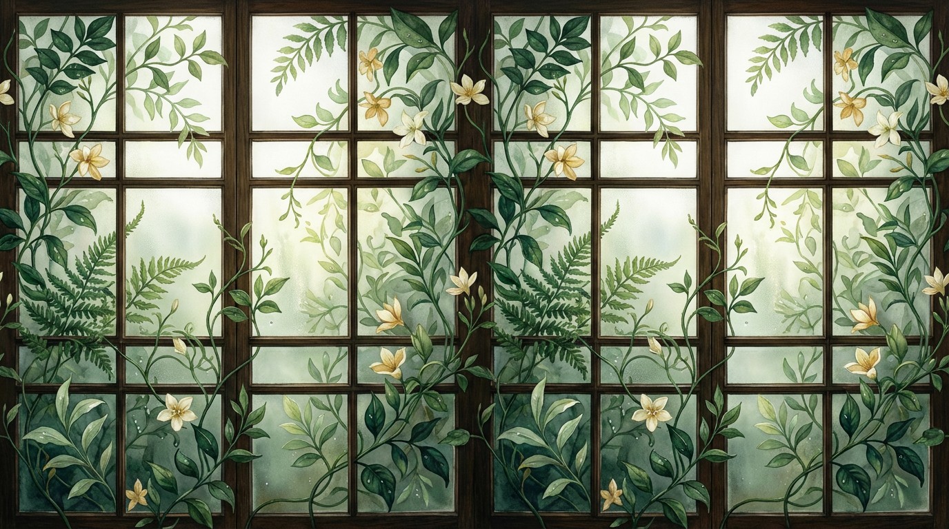 Free Botanical Window Design Image - Botanical, Windowpane, Pattern ...