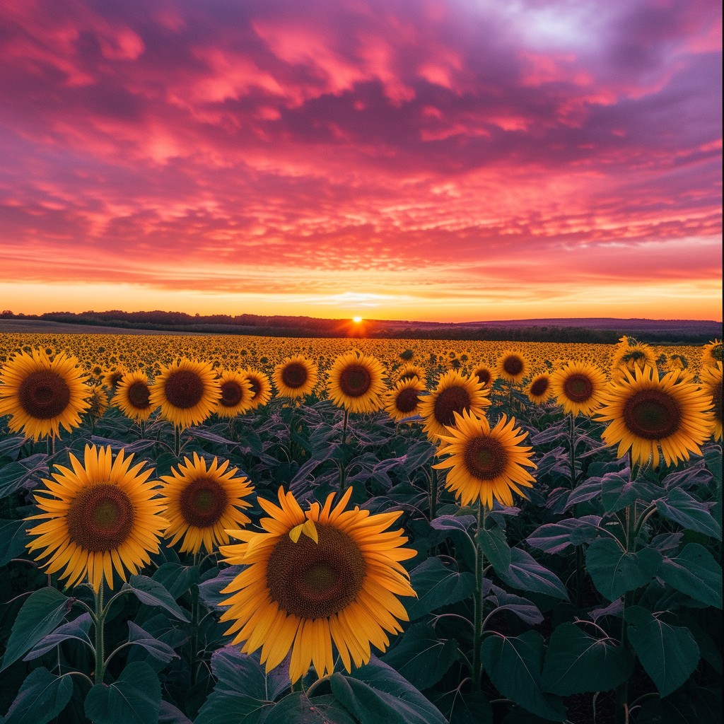 Free Sunset Sunflower Field Image - Sunset, Sunflowers, Nature ...
