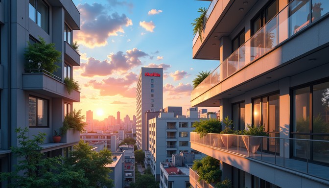 Free Sunset city apartments Image - Sunset, Architecture, Building ...