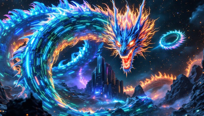 Free Digital Dragon Fire Image - Dragon, Technology, Cybernetic ...