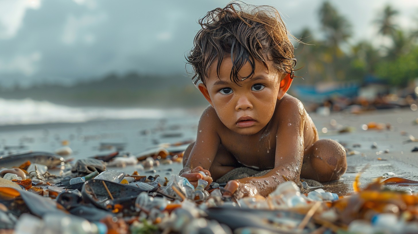 Free Child on Beach Image - Child, Beach, Pollution | Download at StockCake