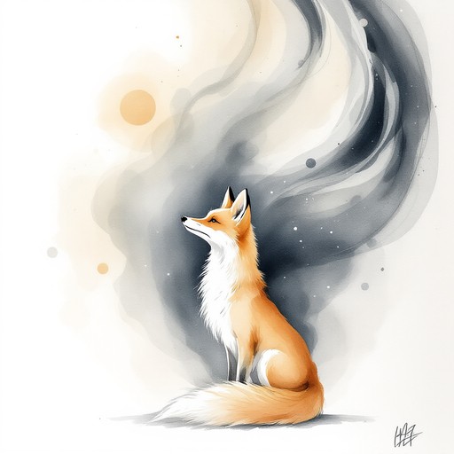 Foxes Using Energy Free Ethereal Fox Spirit Image - Fox, Watercolor, Minimal | Download at ...