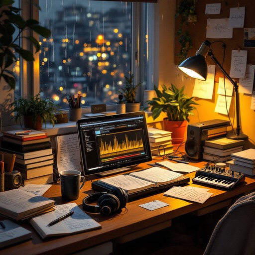 Lofi Computer Desk Free Lo-Fi Study Setup Image - Workspace, Desk, Studio | Download at ...