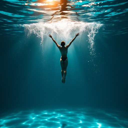Free Underwater Golden Silhouette Image - Swimmer, Woman, Silhouette ...