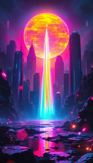 Sun Magic Neon Free Neon Sun Rising Image - Cyberpunk, Sun, Neon | Download at StockCake