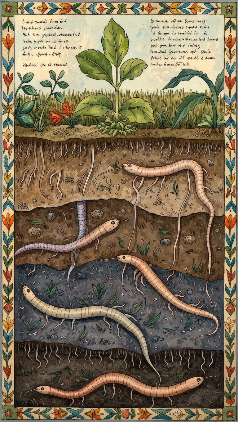 Free Earthworms Underground Study Image - Earthworms, Illustration ...