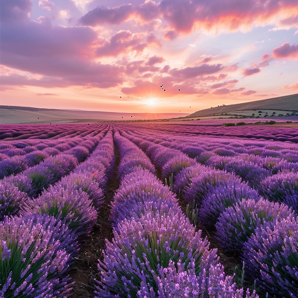 Free Lavender Field Sunset Photo - Lavender, Sunset, Field | Download ...