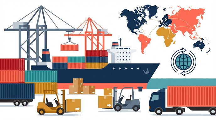 Shipping Globalization Free Global Trade Illustration Image - Shipping, Logistics, Export ...