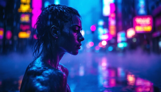 Free Neon Rain Warrior Image - Cyberpunk, Neon, Rain | Download at ...