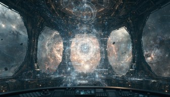 Free Cosmic Navigation Bridge Image - Holographic, Galaxy, Stars ...