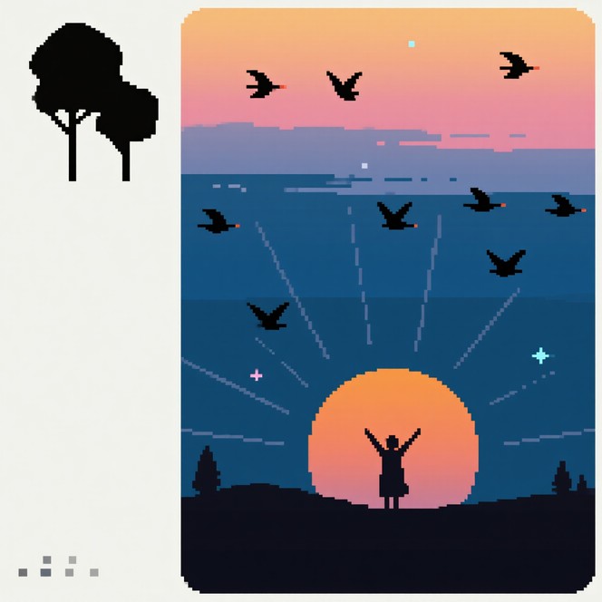 Free Dawn Brings Hope Image - Pixel, Art, Sunrise | Download at StockCake
