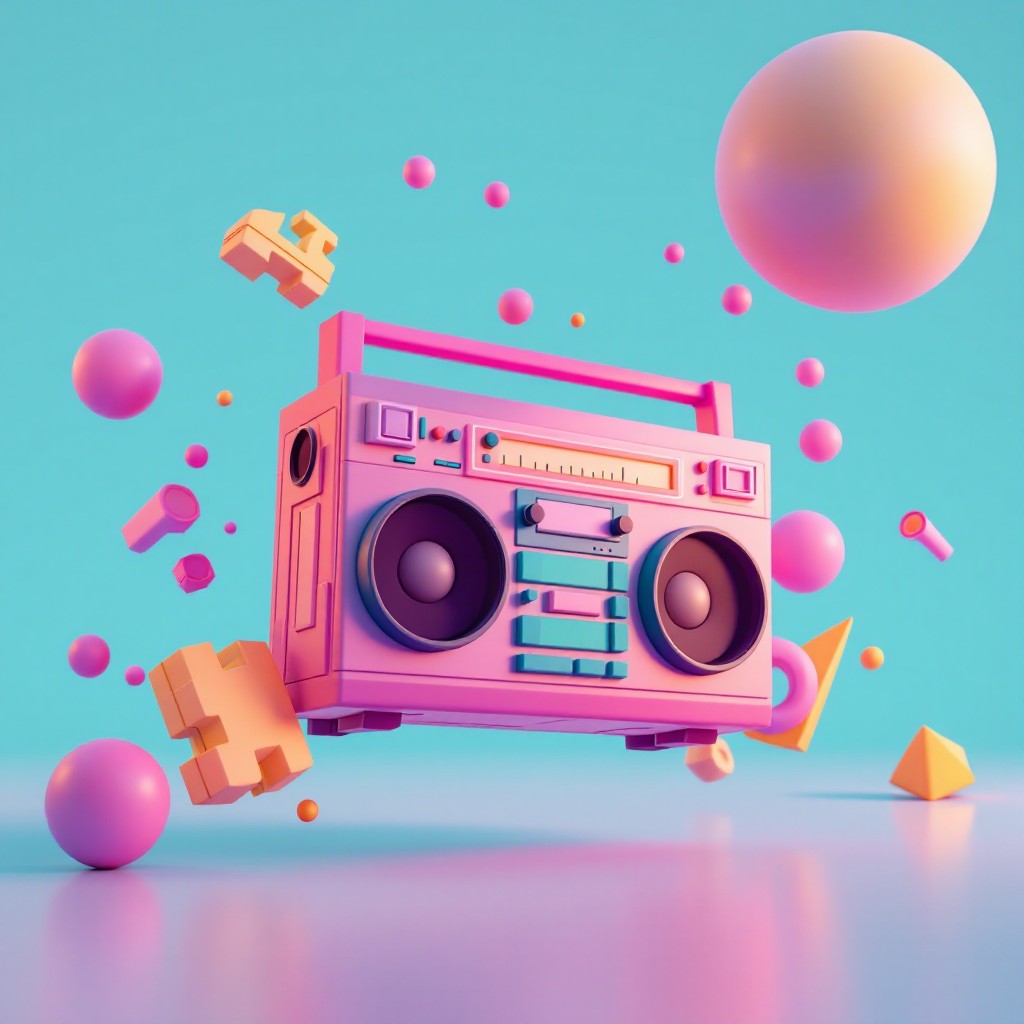 Boom Box 3d Back Download Retro Boombox Reimagined Image - Boombox, Retro, 3d | StockCake