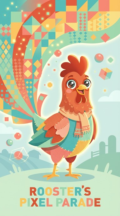 Free Proud Pixel Rooster Image - Pixel, Rooster, Geometric | Download ...