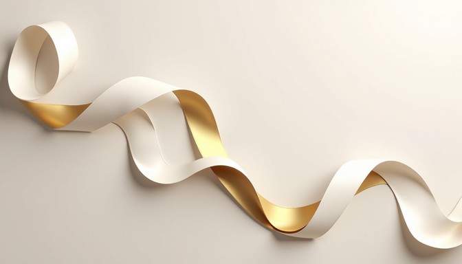 Wave Gold Ribbon Design Free Elegant Ribbon Waves Image - Ribbon, Gold, White | Download at ...