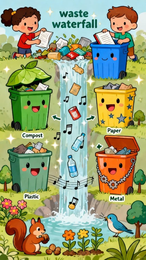 Free Magical Waste Sorting Image - Recycling, Children, Illustration