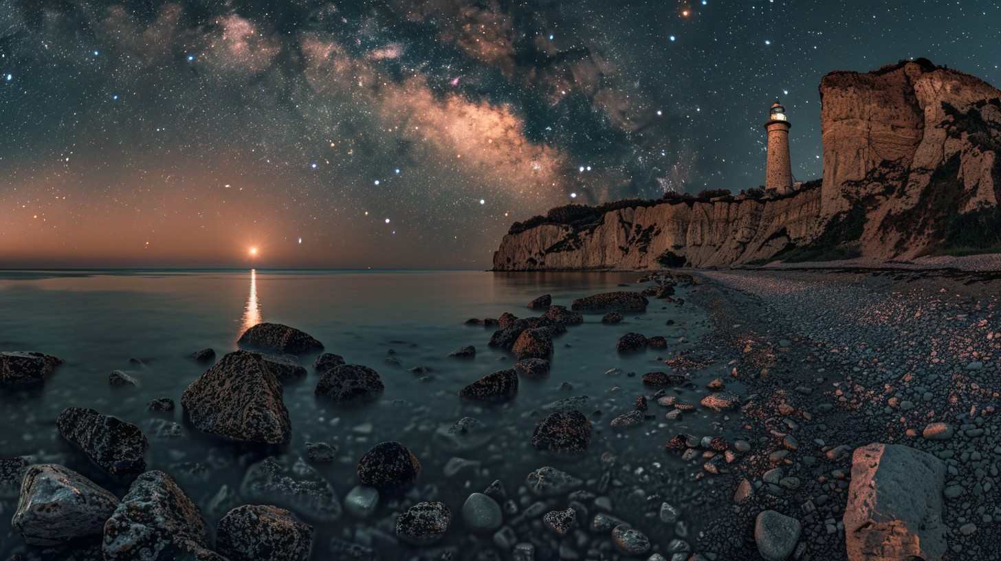 Free Starry Night Seascape Image - Starry, Sky, Beach | Download at ...