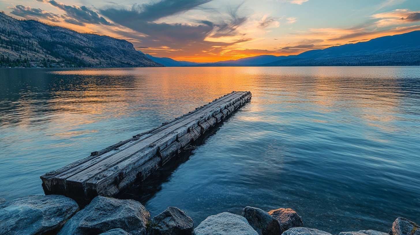 Free Sunset over lake Image - Sunset, Lake, Pier | Download at StockCake