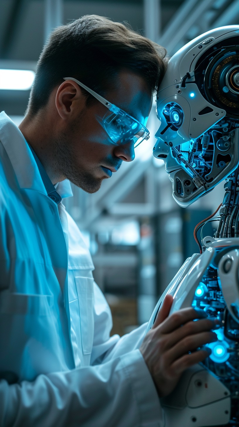 Free Engineer Meets Robot Image - Technology, Innovation, Robotics ...