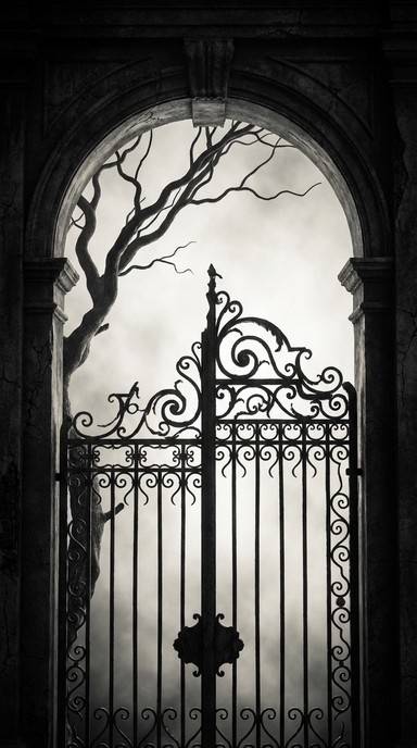Free Gothic Gateway Silhouette Image - Gothic, Victorian, Gate ...