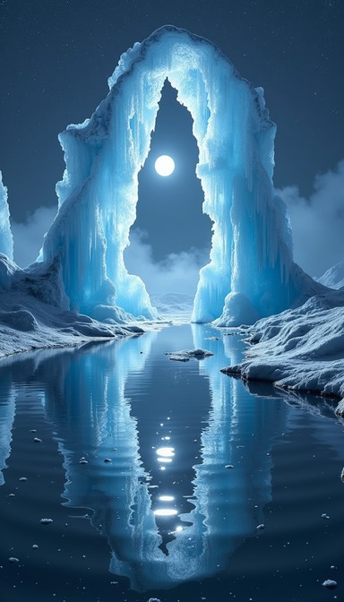 Free Moonlit Ice Portal Image - Ice, Moon, Reflection | Download at ...