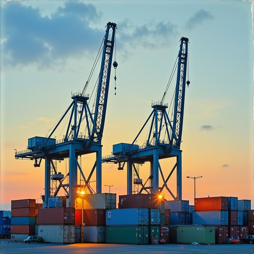Free Industrial sunset harbor Image - Port, Cranes, Containers ...