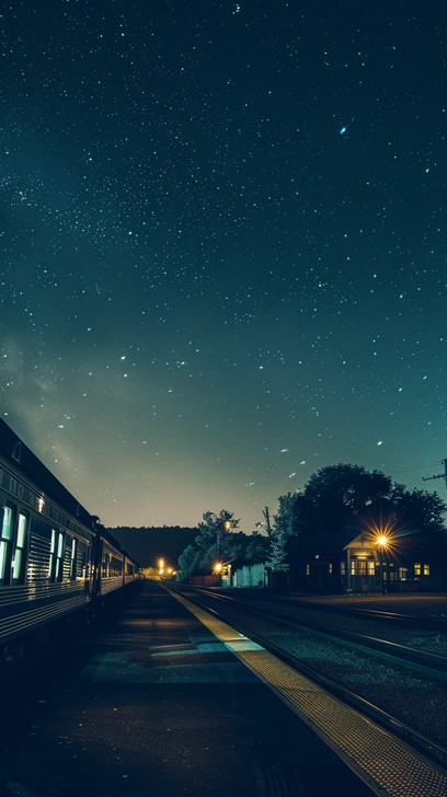 Free Starry Night Train Image - Stars, Night, Train | Download at StockCake