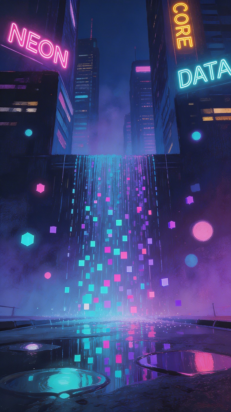 Free Neon Pixel Cascade Image - Cyberpunk, Neon, Digital | Download at ...