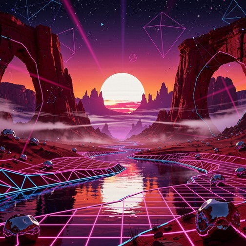 Free Neon Canyon Sunset Image - Synthwave, Canyon, Neon | Download at ...