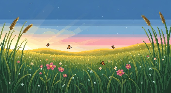 Free Dawn Meadow Awakening Photo - Meadow, Dawn, Pixel | Download at ...
