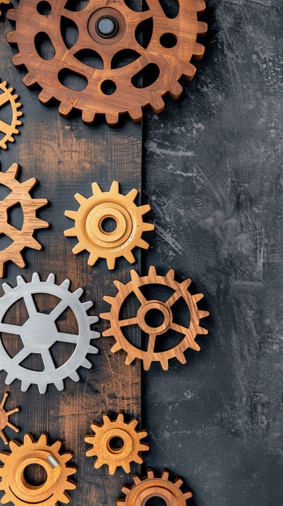 Free Gears on Wood Image - Gears, Wood, Metal | Download at StockCake