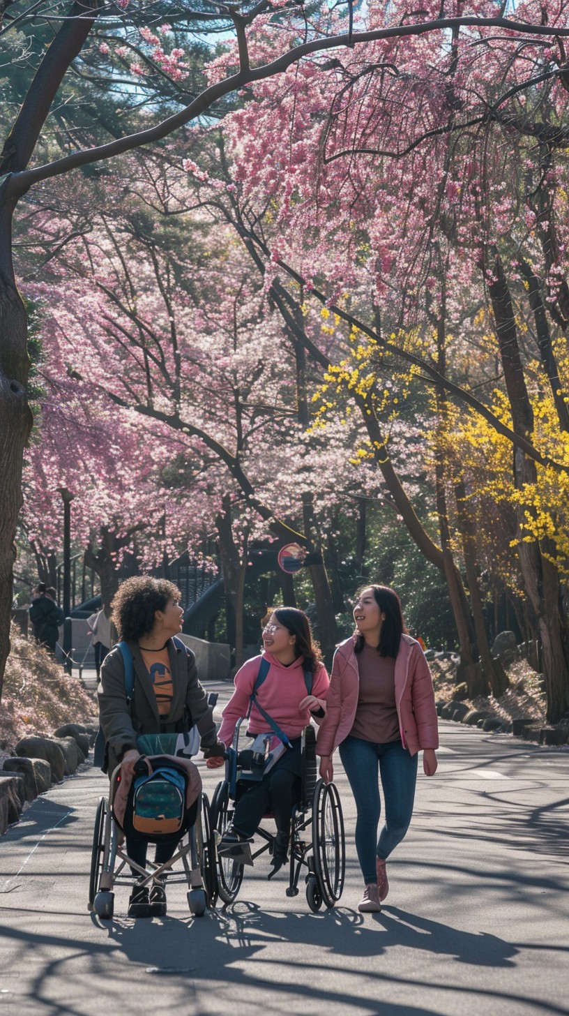 Free Springtime Friendship Stroll Image - Spring, Friends, Cherry ...