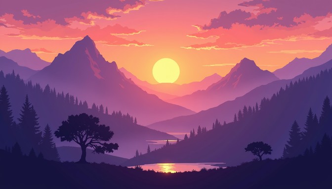 Free Misty Valley Sunrise Image - Sunrise, Mountains, Pixel | Download ...