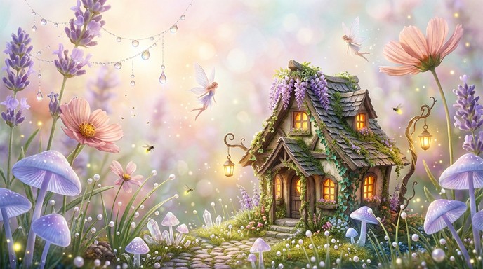 Free Enchanted Fairy Cottage Image - Fairy, Cottage, Garden | Download ...