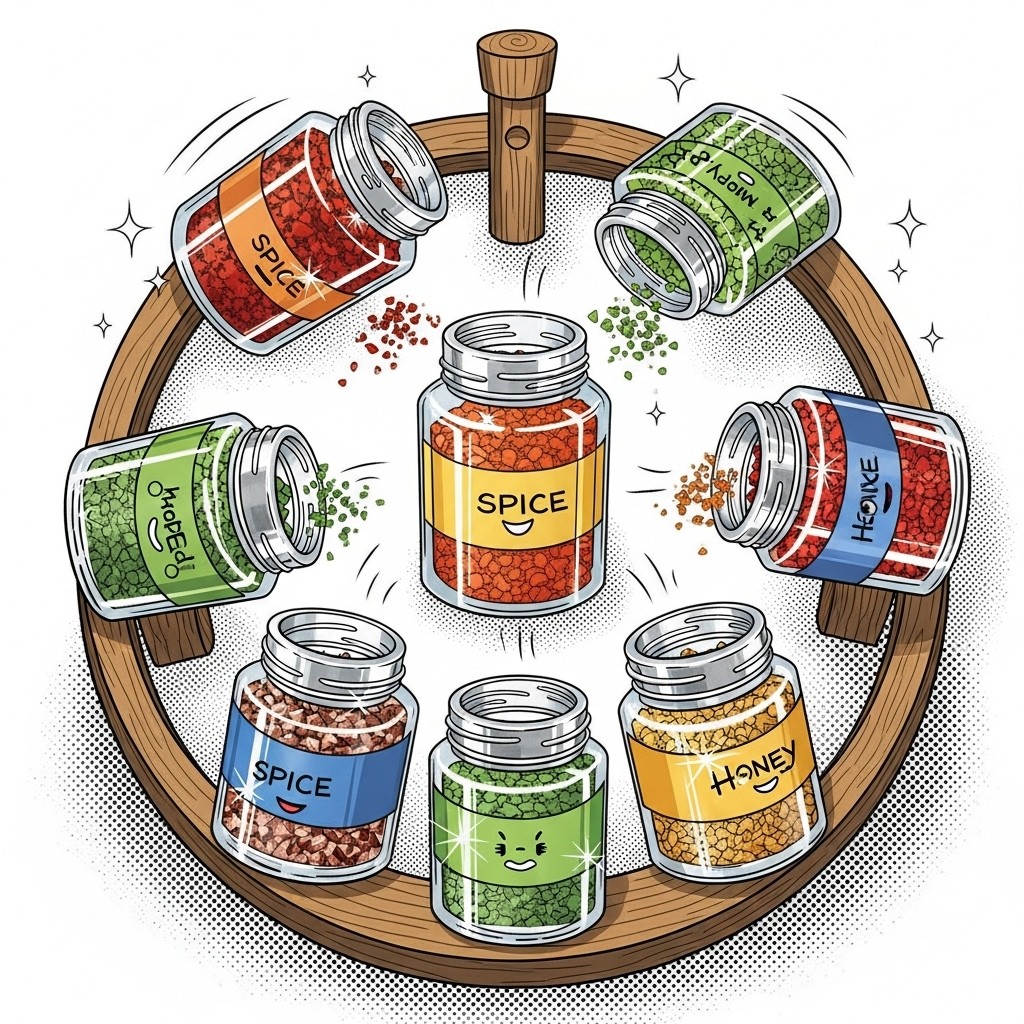 Rustic Seasoning Display Free Vibrant Seasoning Display Image - Spices, Seasonings, Jars ...
