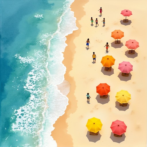 Free Colorful Beach Day Image - Watercolor, Beach, Umbrellas | Download ...