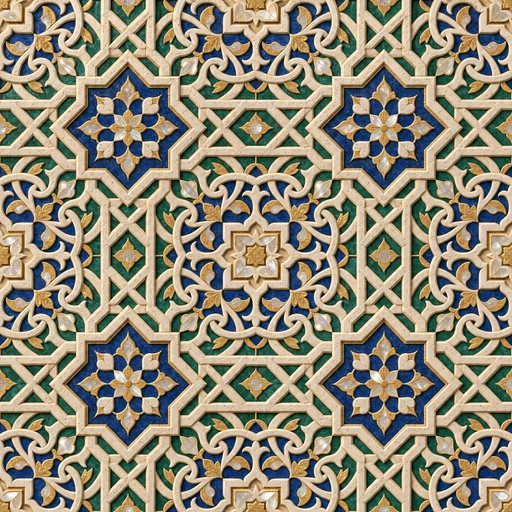 This seamless Islamic geometric pattern looks like carved stone tiles ...