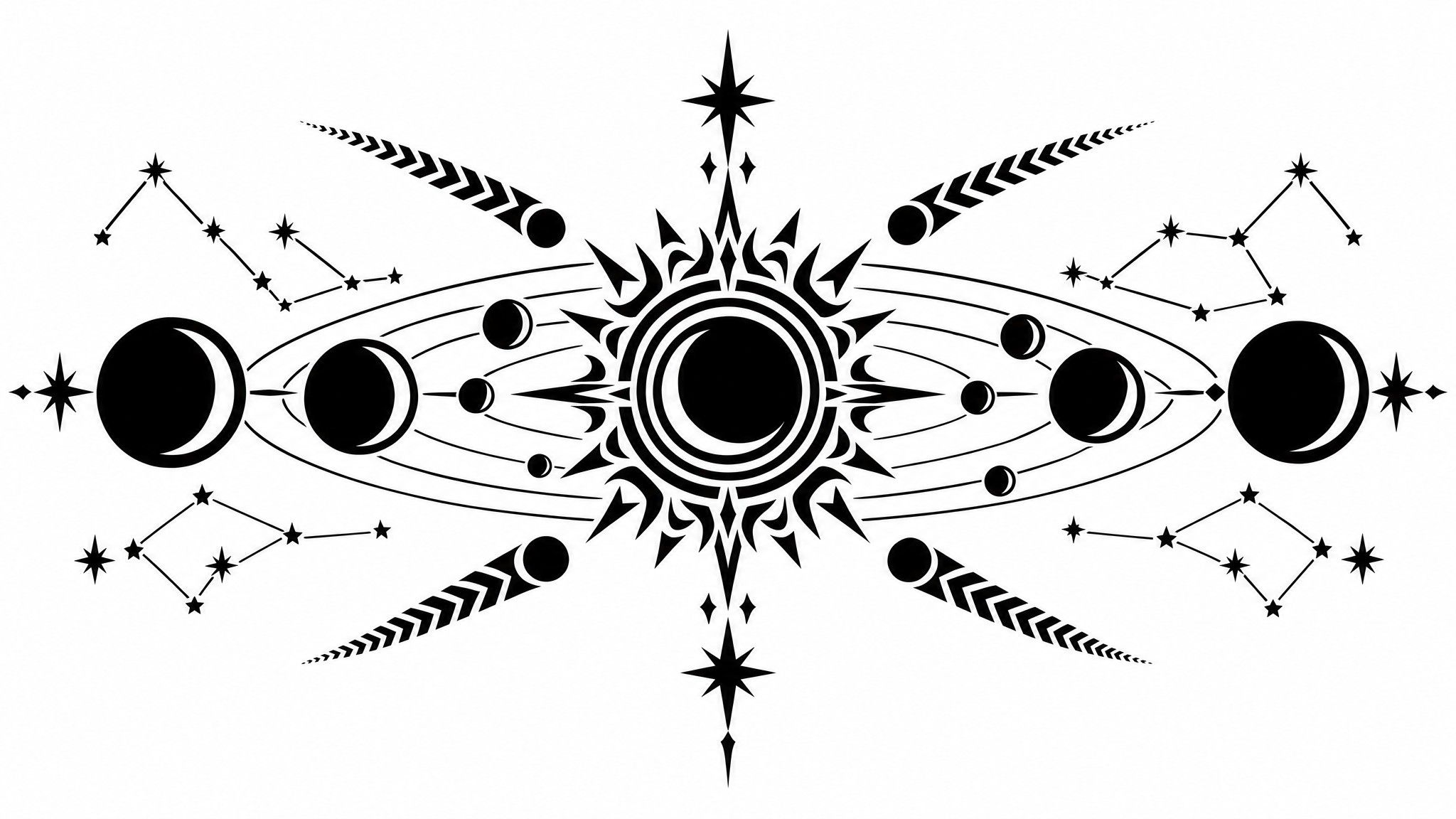 Mystical Rapper Download Cosmic Blackwork Tattoo Design Image - Blackwork, Tattoo ...