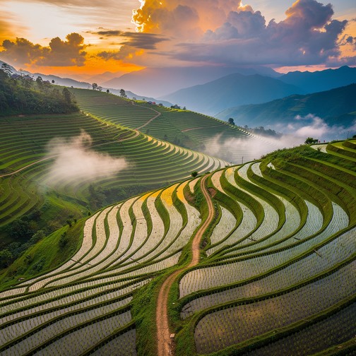 Lowland Rice Terraces Free Golden Rice Terraces Image - Rice, Terraces, Paddies | Download at ...