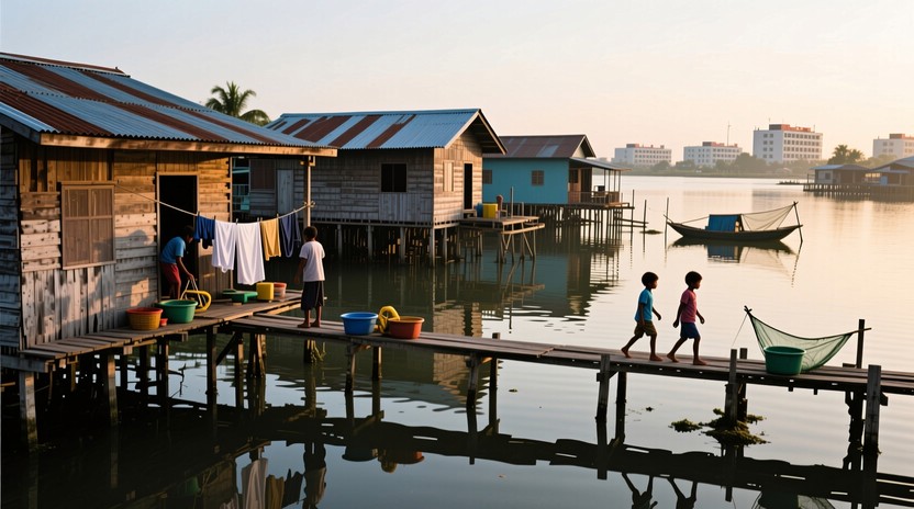 Stilted Community Free Stilt houses village Image - Village, Water, Boats | Download at ...