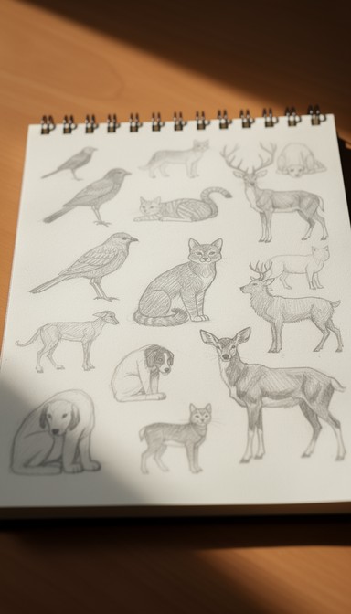 Free Wildlife Sketch Collection Image - Sketchbook, Wildlife, Animals ...